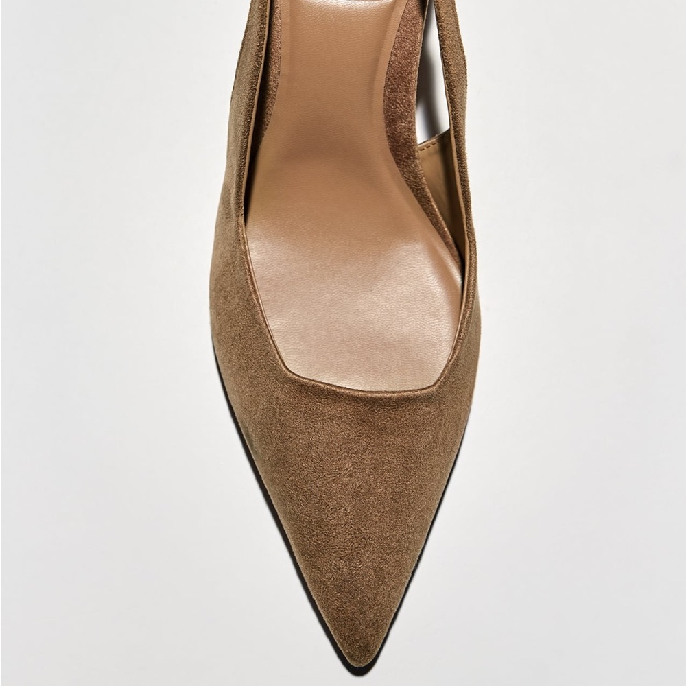 Zara Tan Suede Heel